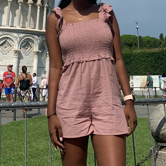 ASOS Shirred romper playsuit with frill sleeve - Picture 5 of 5